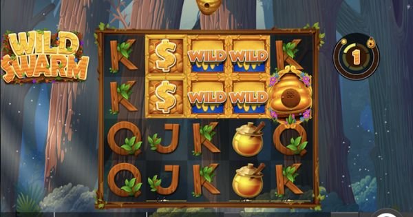 Wild Swarm slot game featuring Wild Symbols, reels and bonus game features