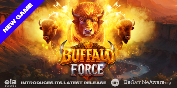 Buffalo Force ကျွဲဂိမ်းတွင် Buffalo များနှင့် Bonus Game Theme ပါဝင်သော ပုံ